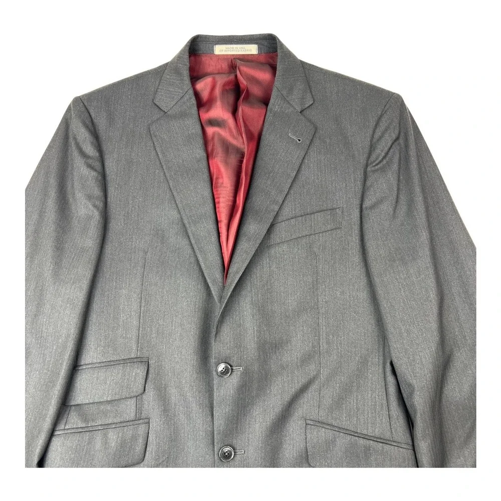 Joseph Abboud Charcoal‎ Stripe Barberis Super 140 Wool 2 Button/Vent Blazer 39R